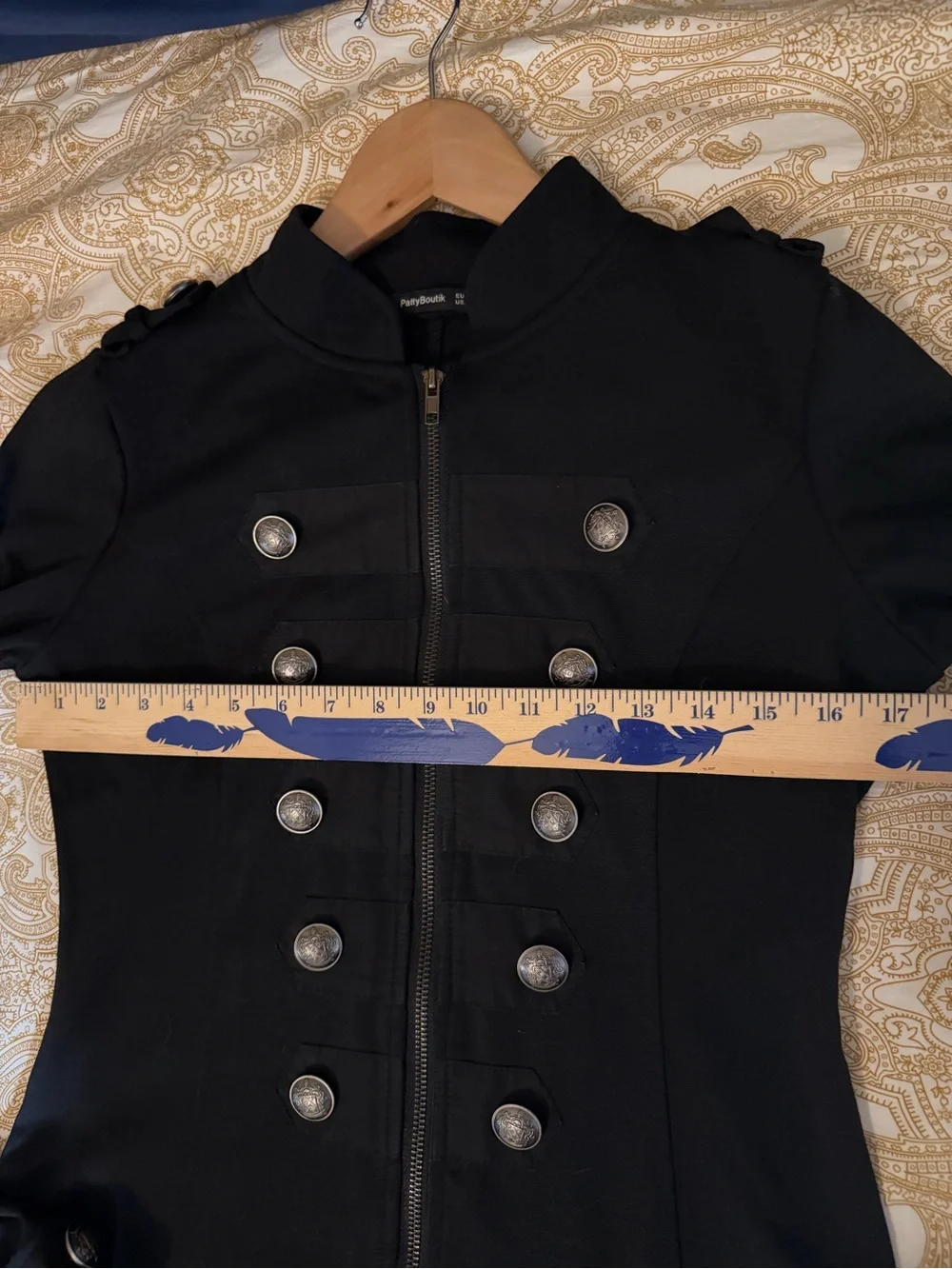 PattyBoutik Black Military-Style Blazer Jacket - Picture 8 of 10